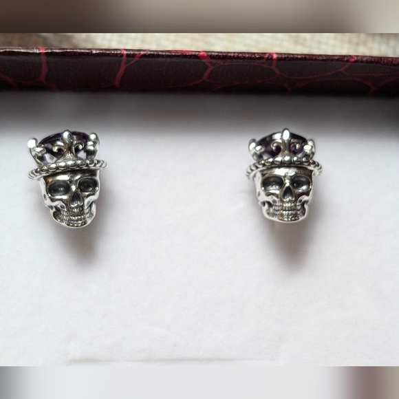 🆕 Sterling Silver Skull Earrings - Picture 6 of 10